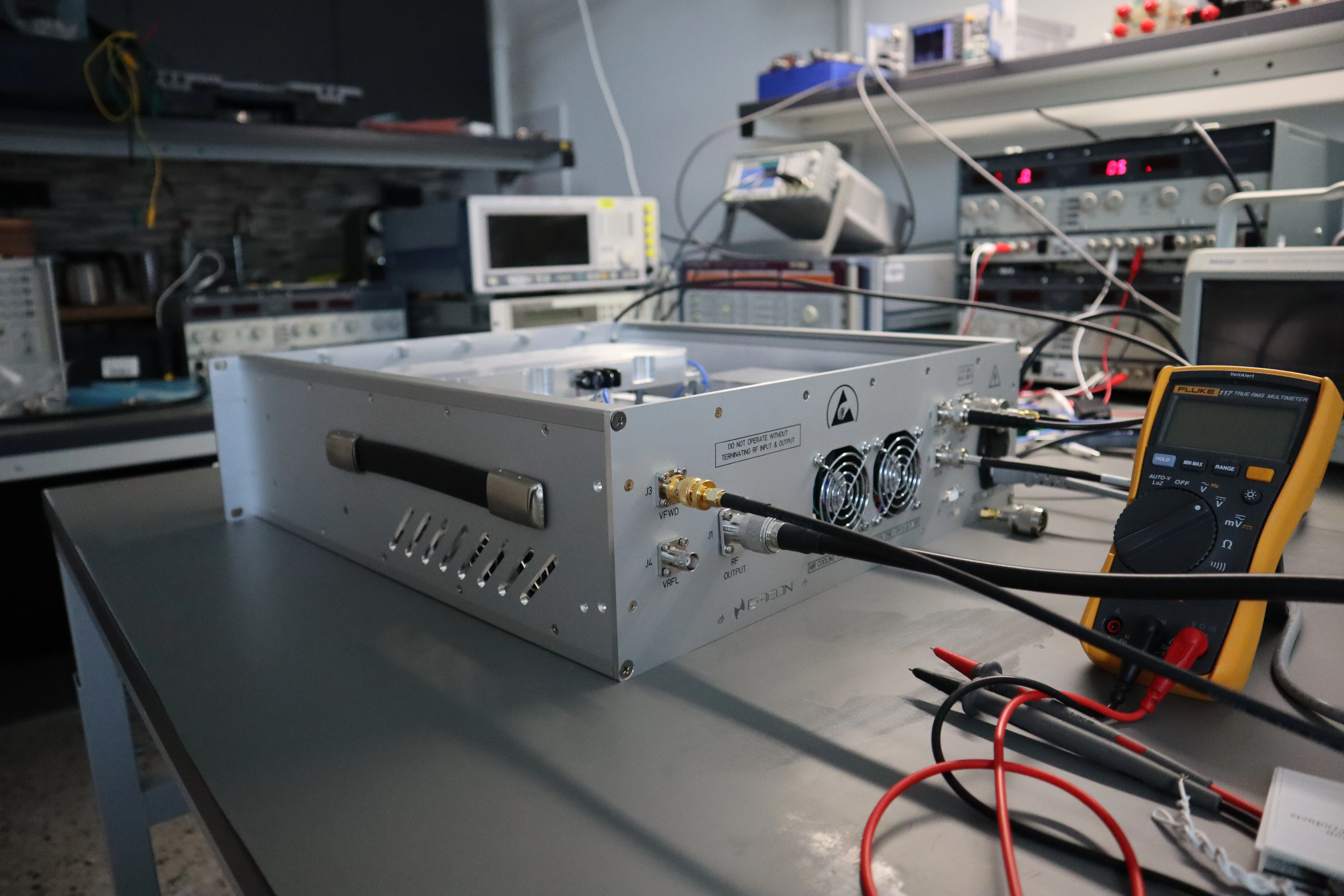 Open E-REON RF equipment undergoing integration and laboratory verification