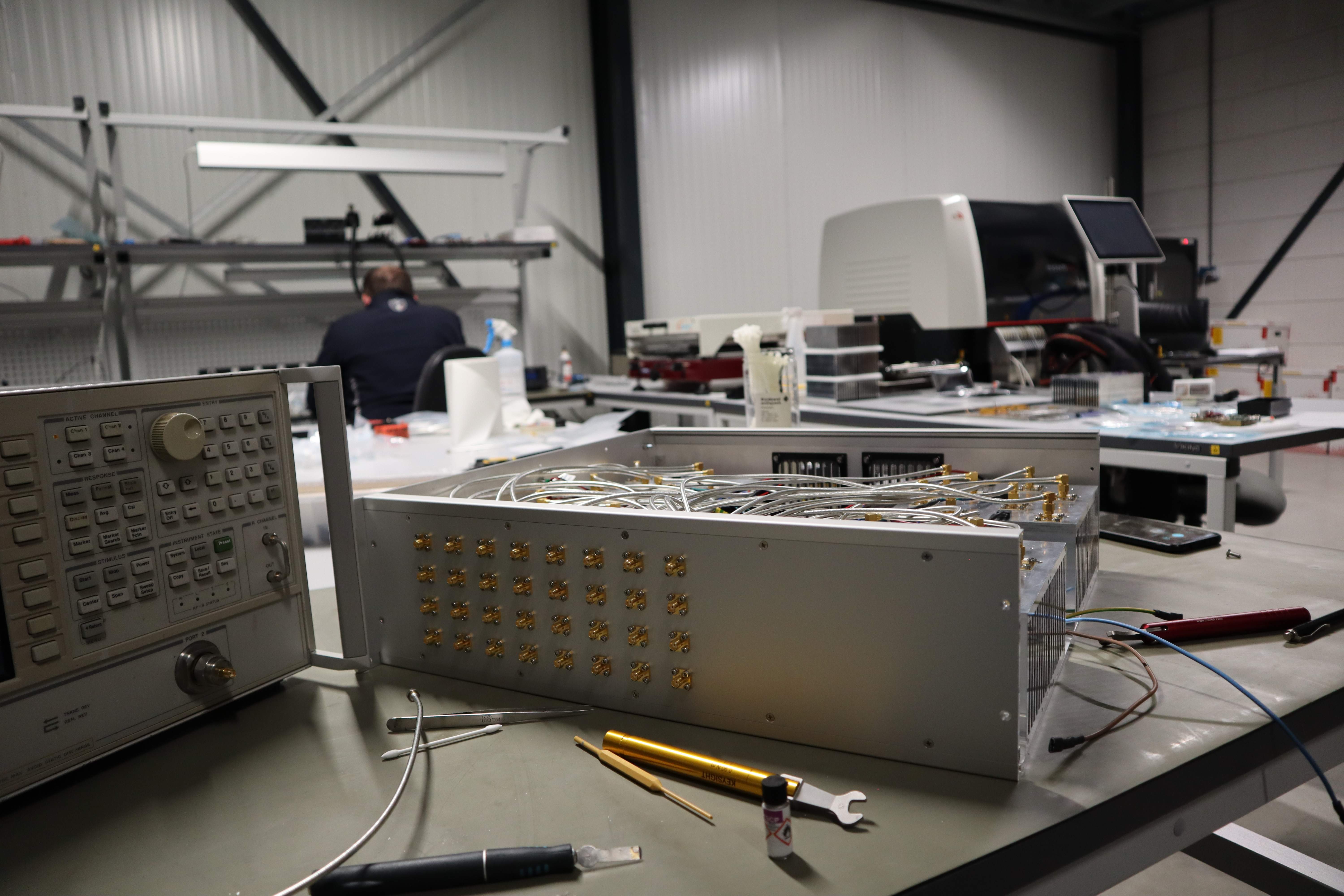 RF equipment undergoing mechanical and electronic integration at E-REON